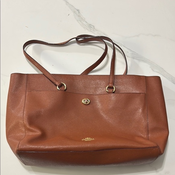 Coach Brown Leather Tote Bag - Picture 1 of 6